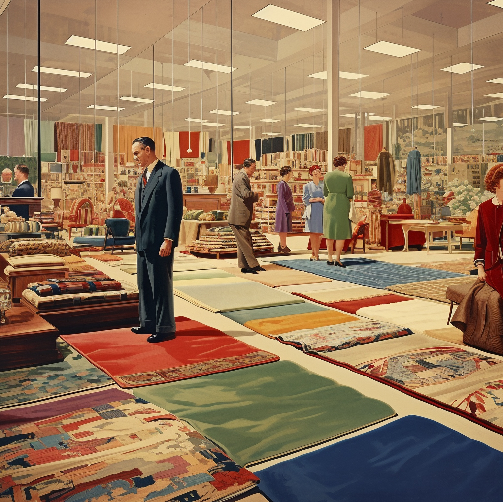 sklep z dywanami, wybór dywanów, kolorowe dywany, retro dywany, pin up dywany