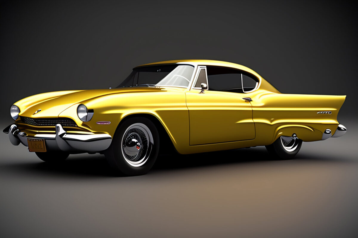 żółty samochód, oldtimer, wypolerowany stary samochód, czysty lakier samochodowy, wypolerowane felgi