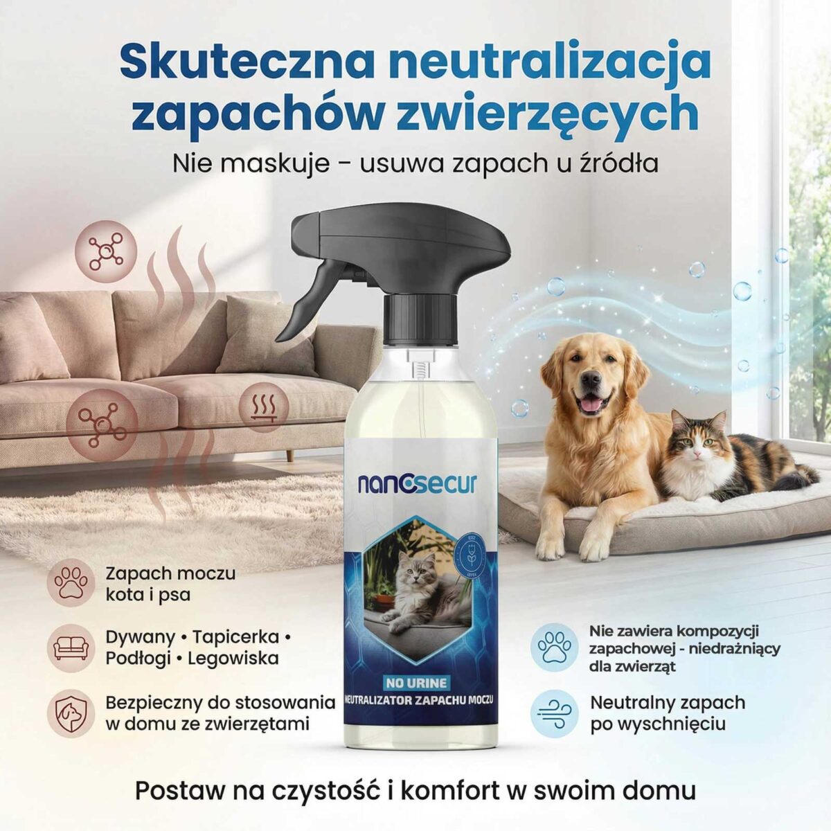 Dlaczego przy psie (szczególnie szczeniaku) warto mieć pod ręką NANOSECUR NO URINE – neutralizator zapachu moczu